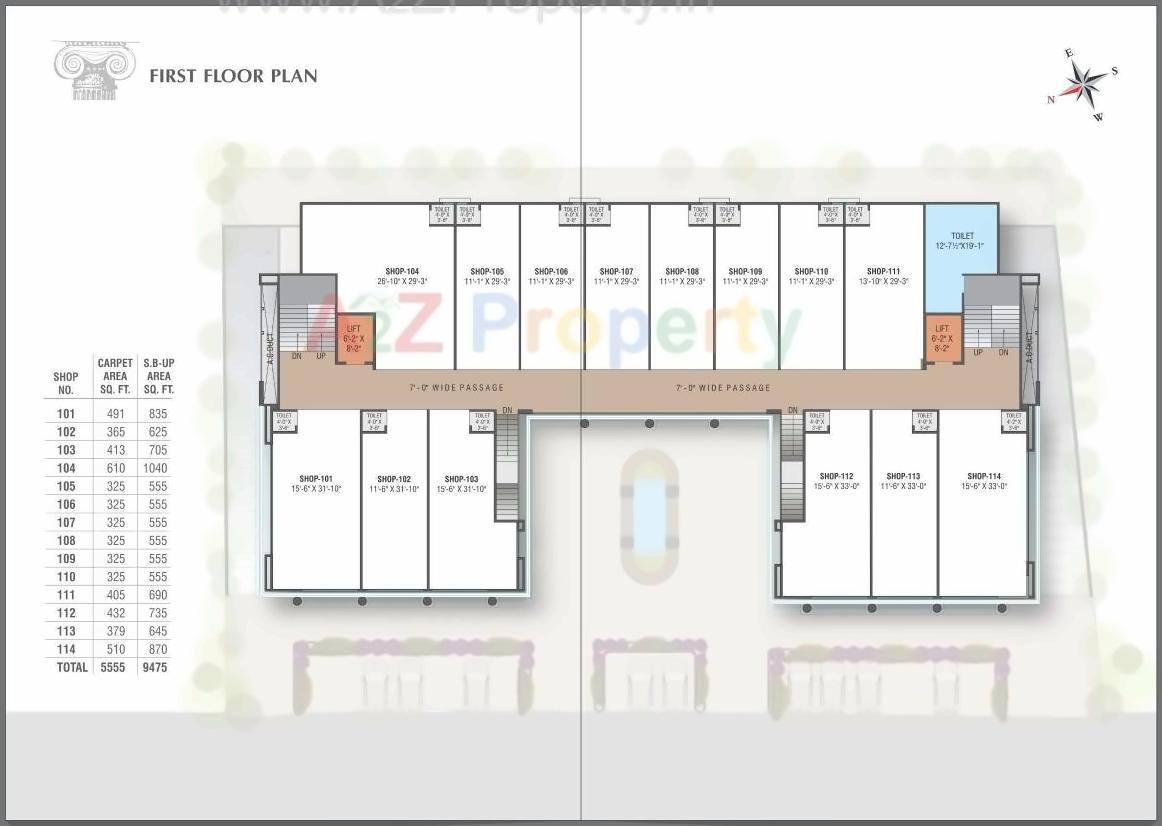 Layout of real estate project Cm Plaza located at Atladara, Vadodara, Gujarat