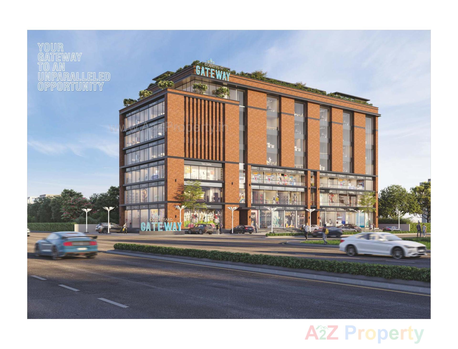 3D Elevation of real estate project Courtyard Gateway located at Sevasi, Vadodara, Gujarat