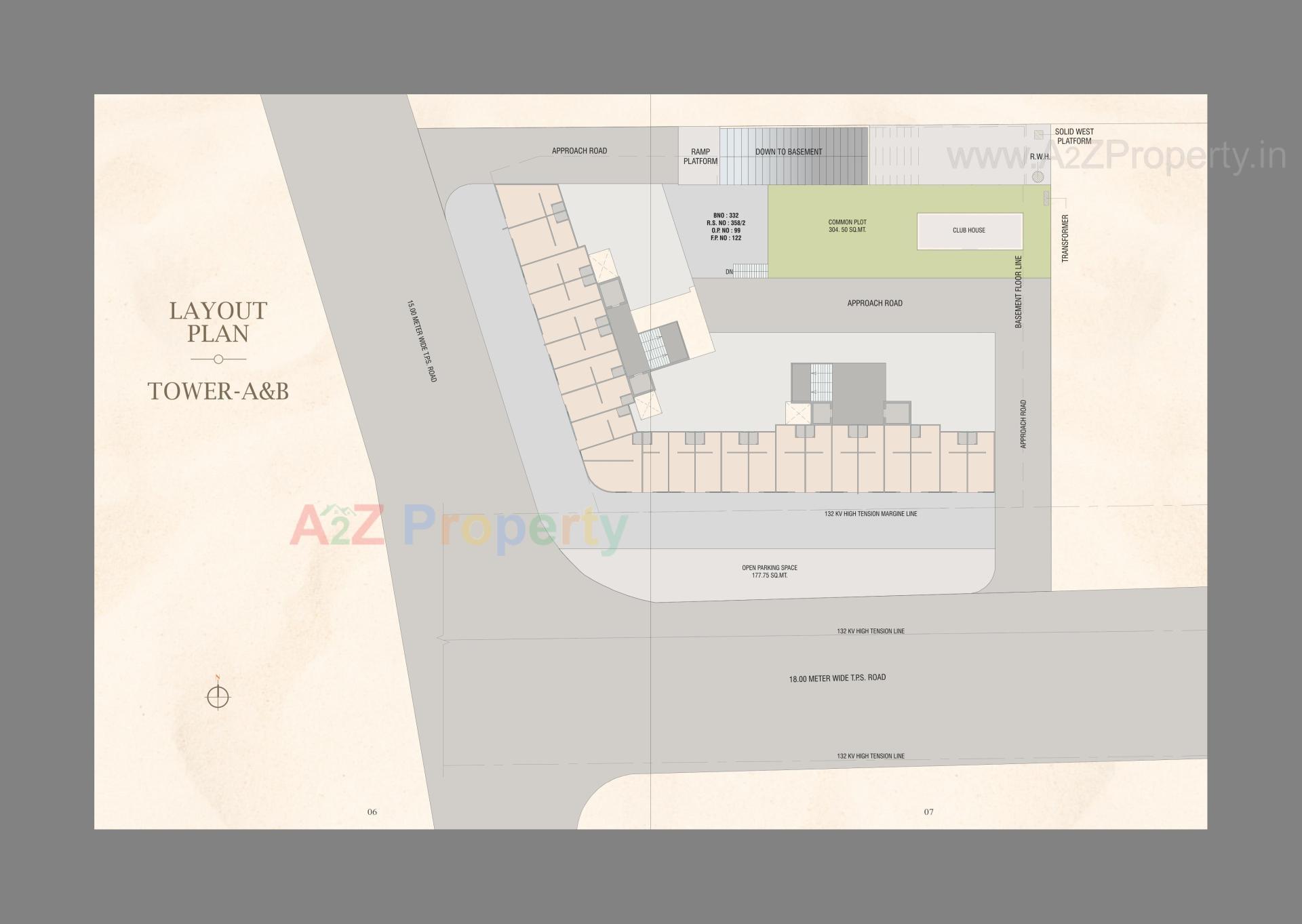 Layout of real estate project Courtyard Meridian located at Sevasi, Vadodara, Gujarat