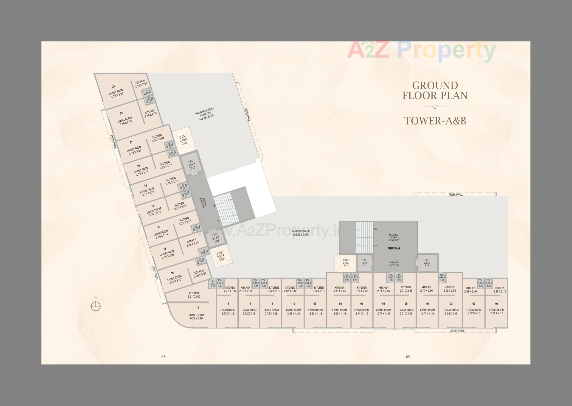 Layout of real estate project Courtyard Meridian located at Sevasi, Vadodara, Gujarat