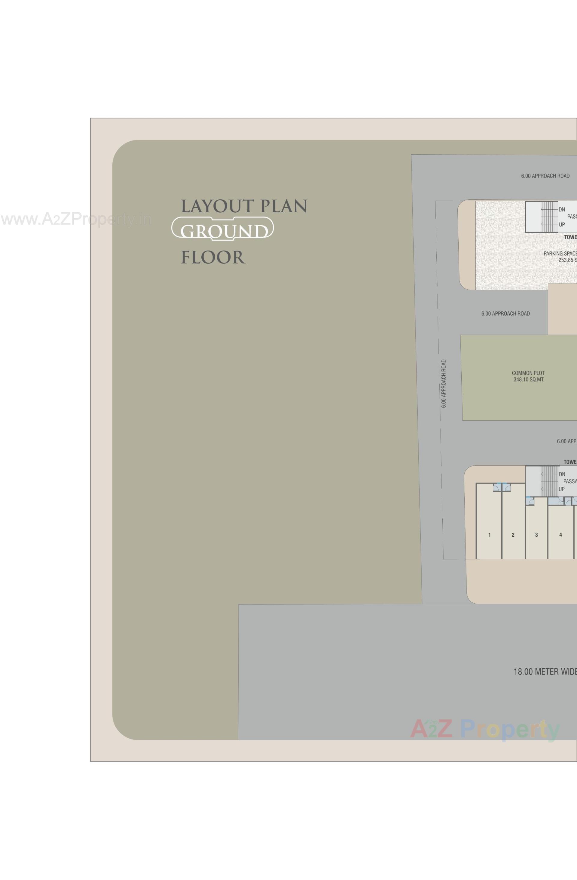 Layout of real estate project Courtyard Palladium located at Bhayli, Vadodara, Gujarat