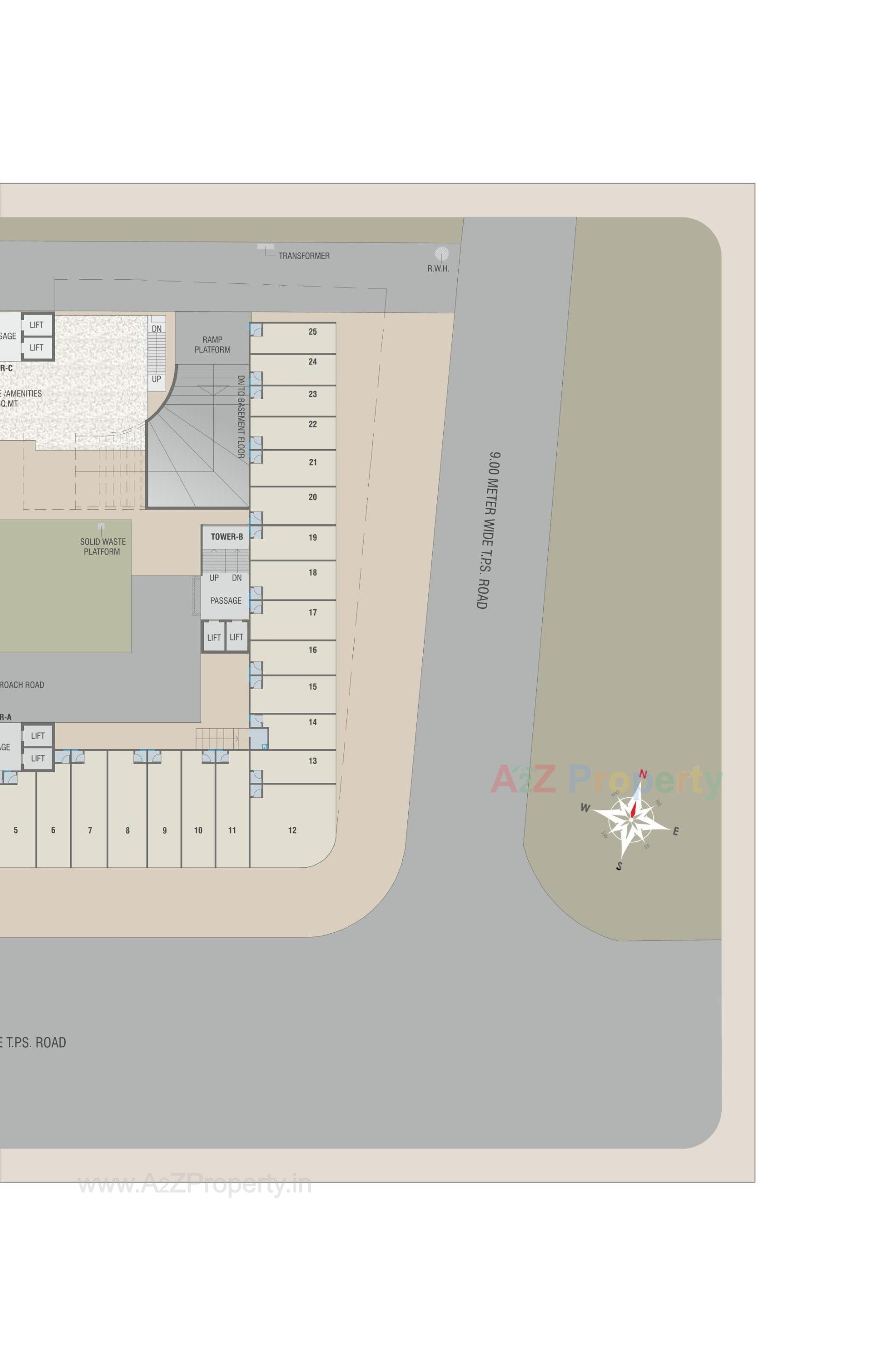 Layout of real estate project Courtyard Palladium located at Bhayli, Vadodara, Gujarat