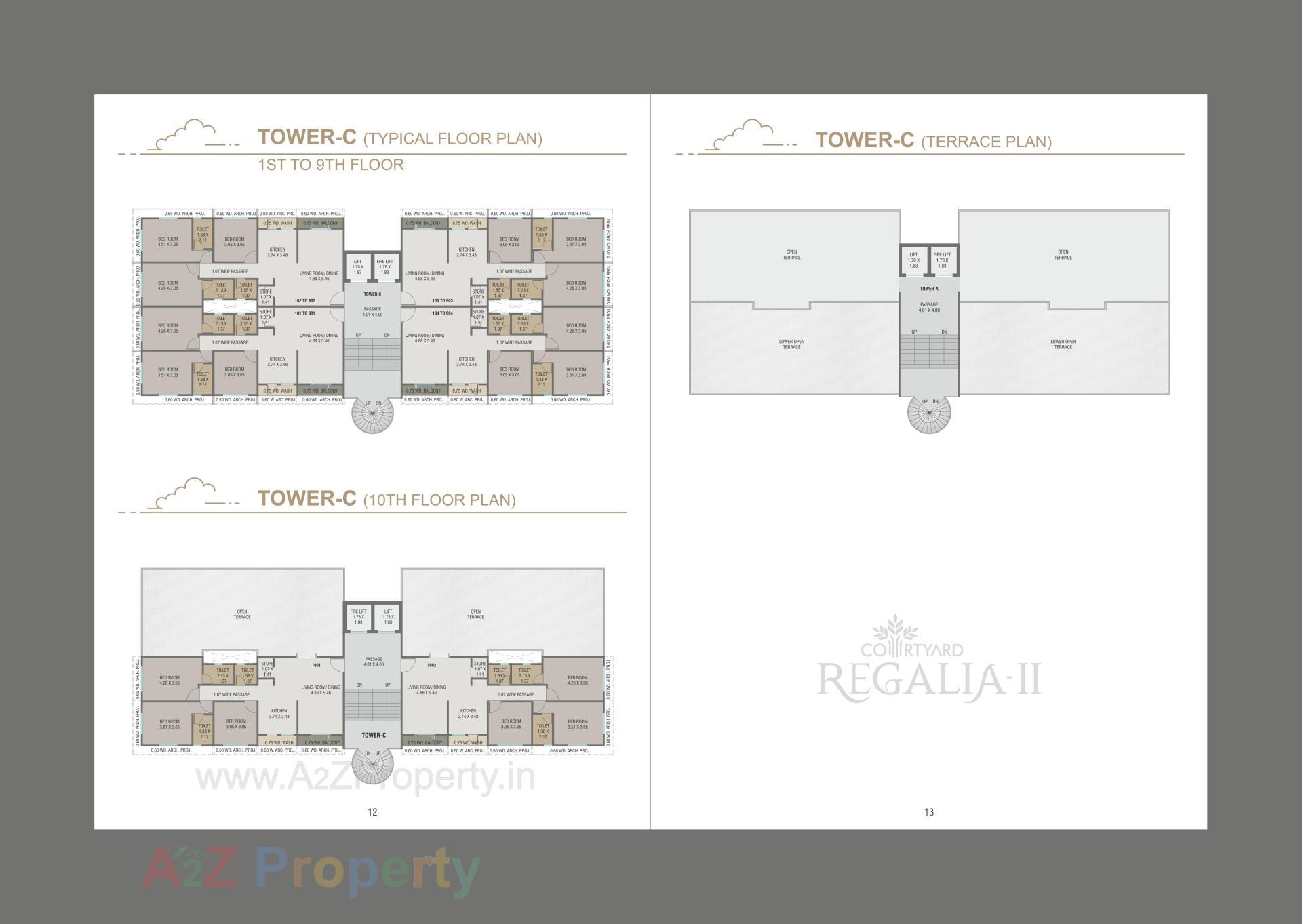 Layout of real estate project Courtyard Regalia Ii located at Bhayli, Vadodara, Gujarat