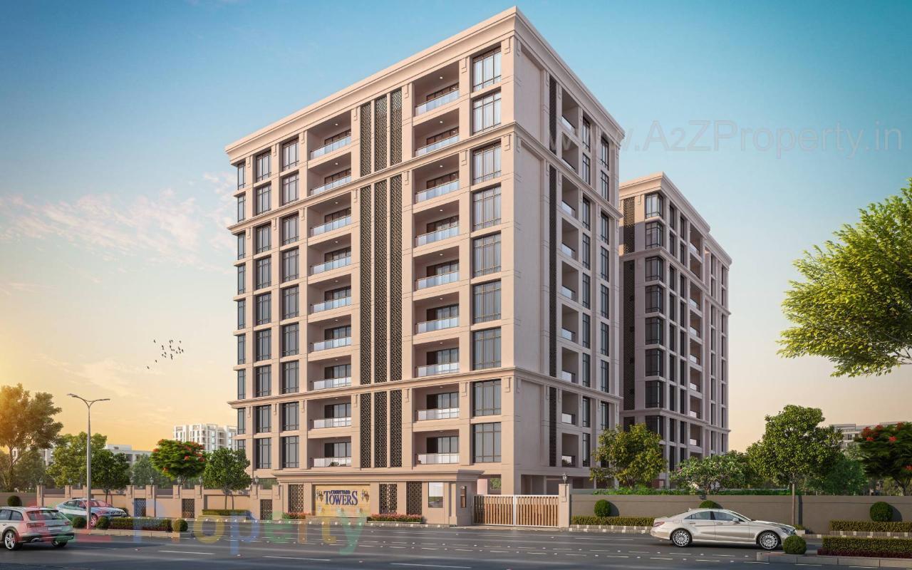 3D Elevation of real estate project Courtyard Towers located at Sevasi, Vadodara, Gujarat