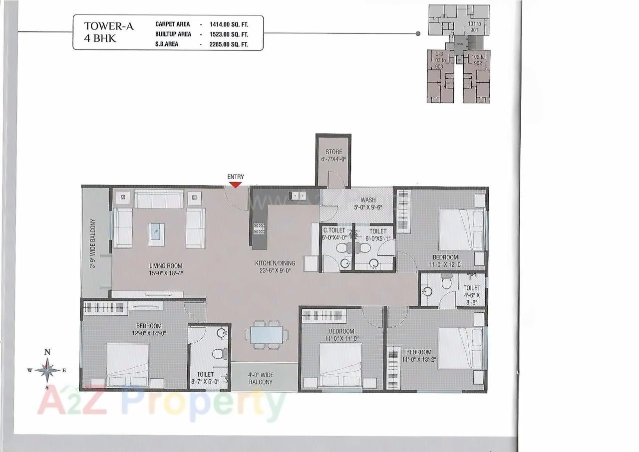Layout of real estate project Courtyard Towers located at Sevasi, Vadodara, Gujarat