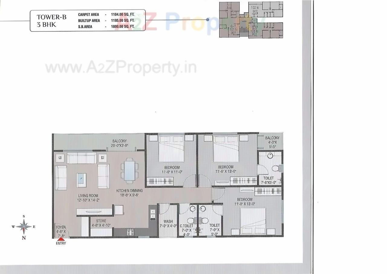 Layout of real estate project Courtyard Towers located at Sevasi, Vadodara, Gujarat
