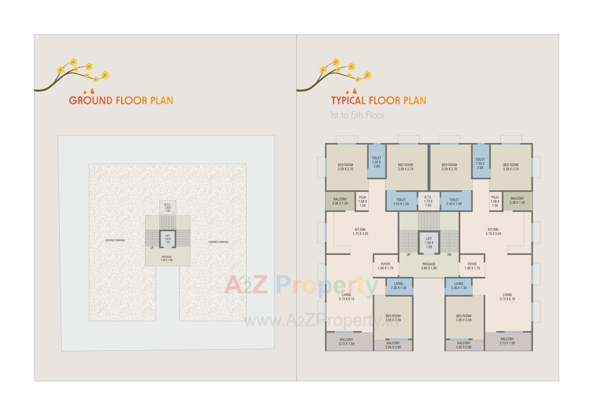 Layout of real estate project Daffodil Residency located at Sama, Vadodara, Gujarat