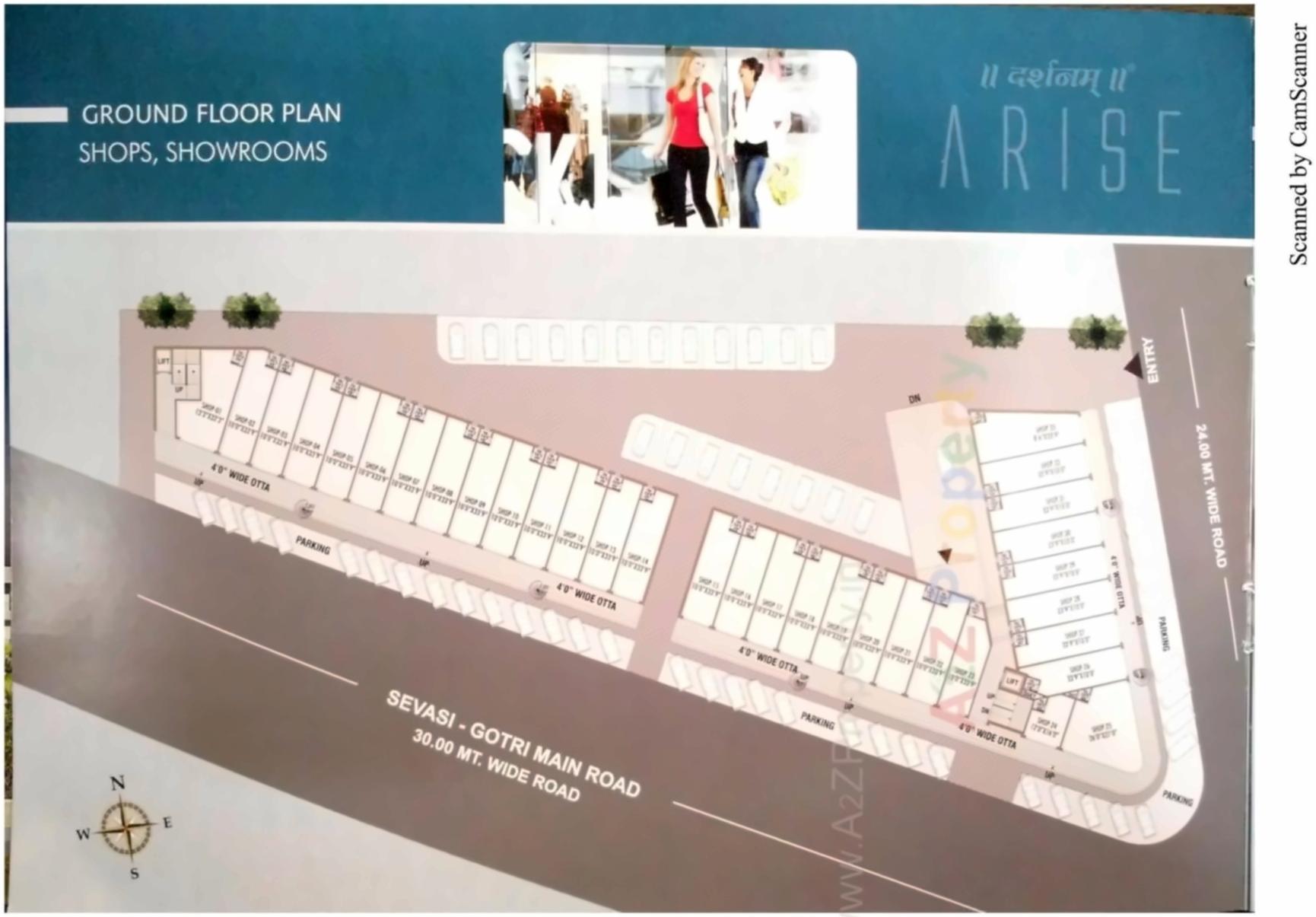 Layout of real estate project Darshanam Arise located at Gotri, Vadodara, Gujarat
