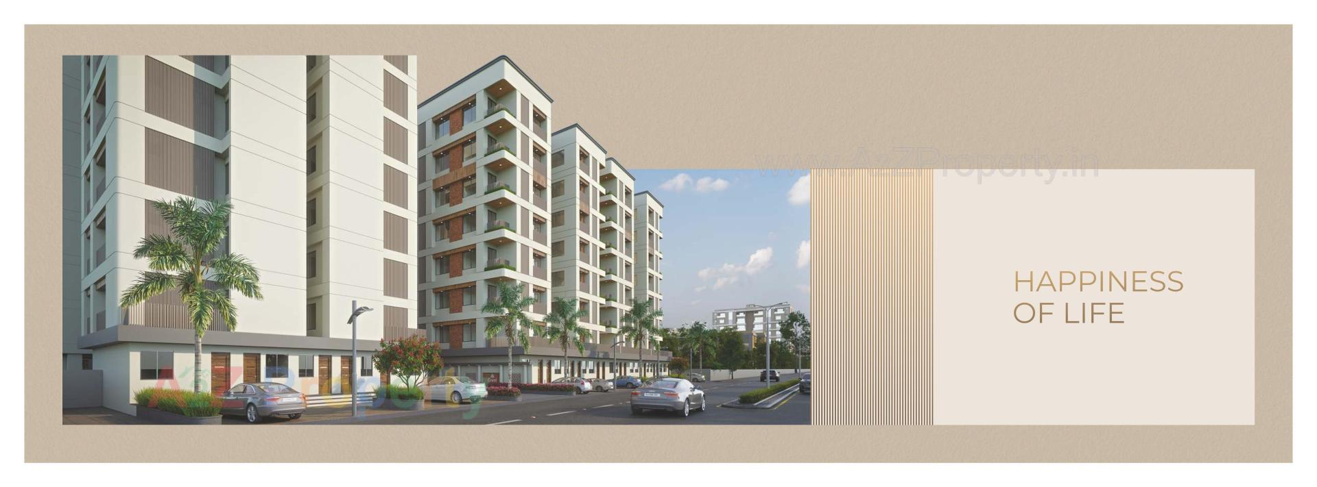 3D Elevation of real estate project Darshanam Crest located at Tarsali, Vadodara, Gujarat