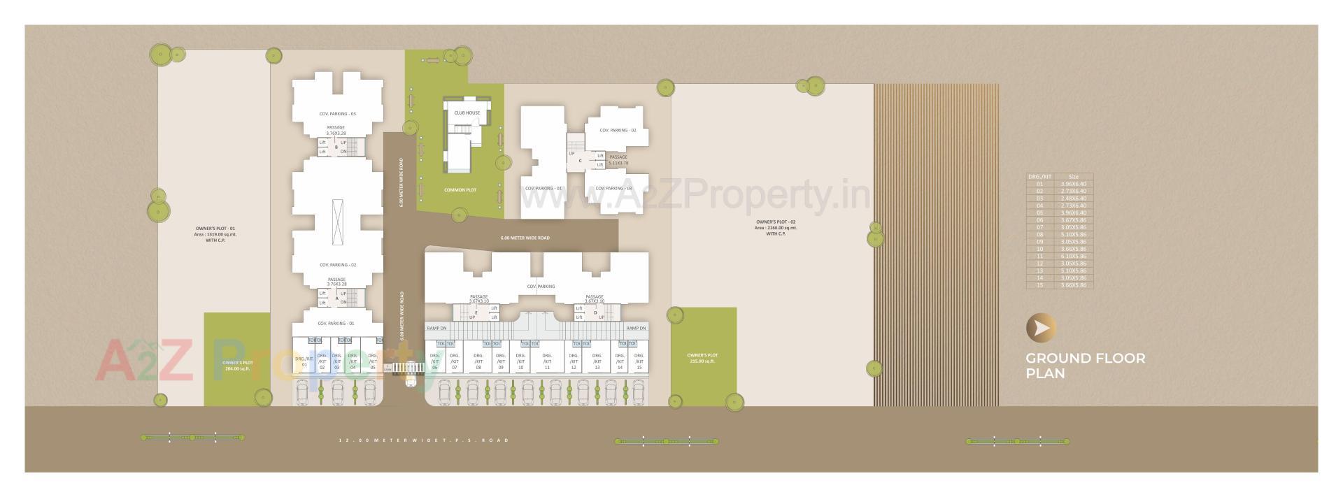 Layout of real estate project Darshanam Crest located at Tarsali, Vadodara, Gujarat