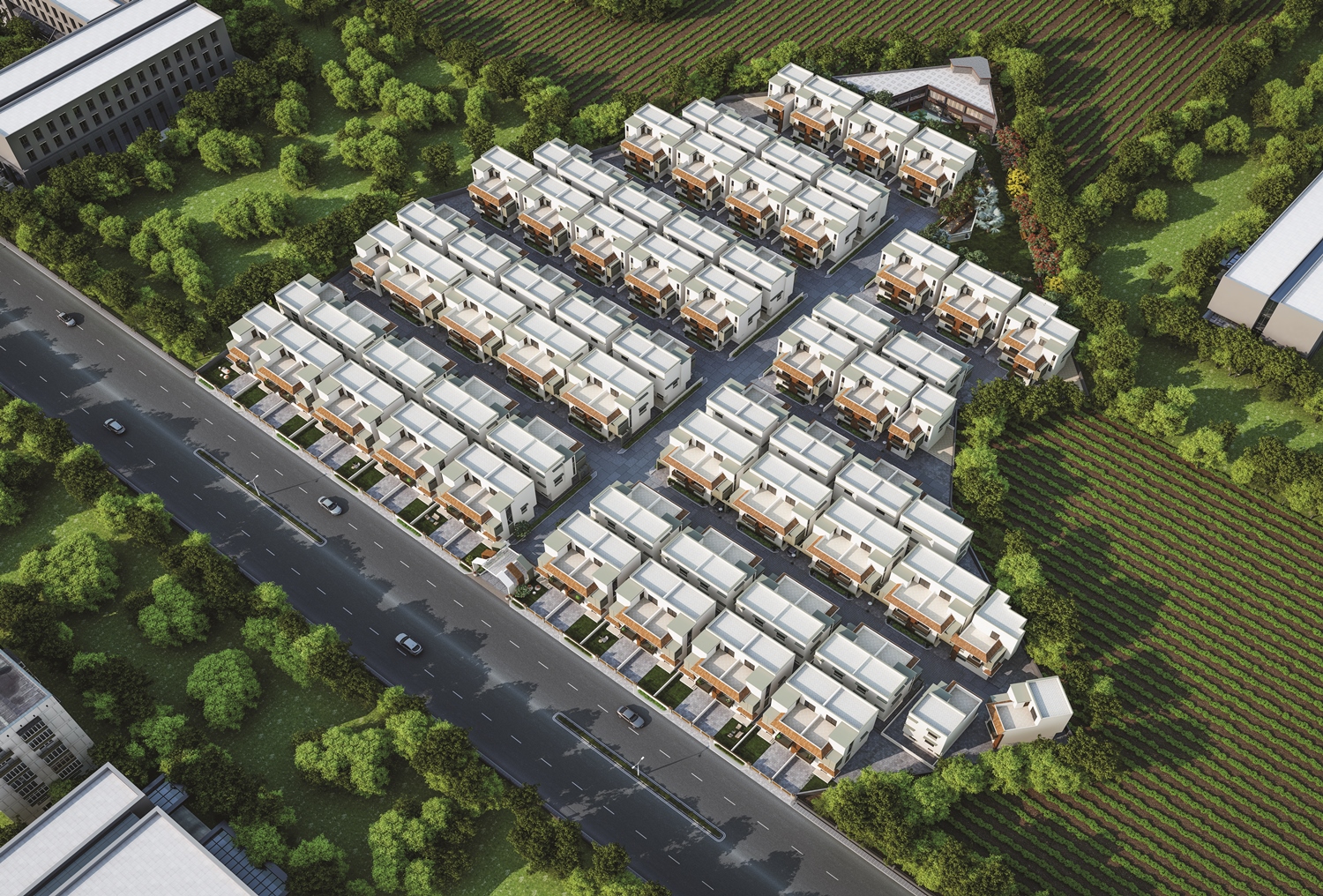3D Elevation of real estate project Darshanam Pearl located at Tarsali, Vadodara, Gujarat