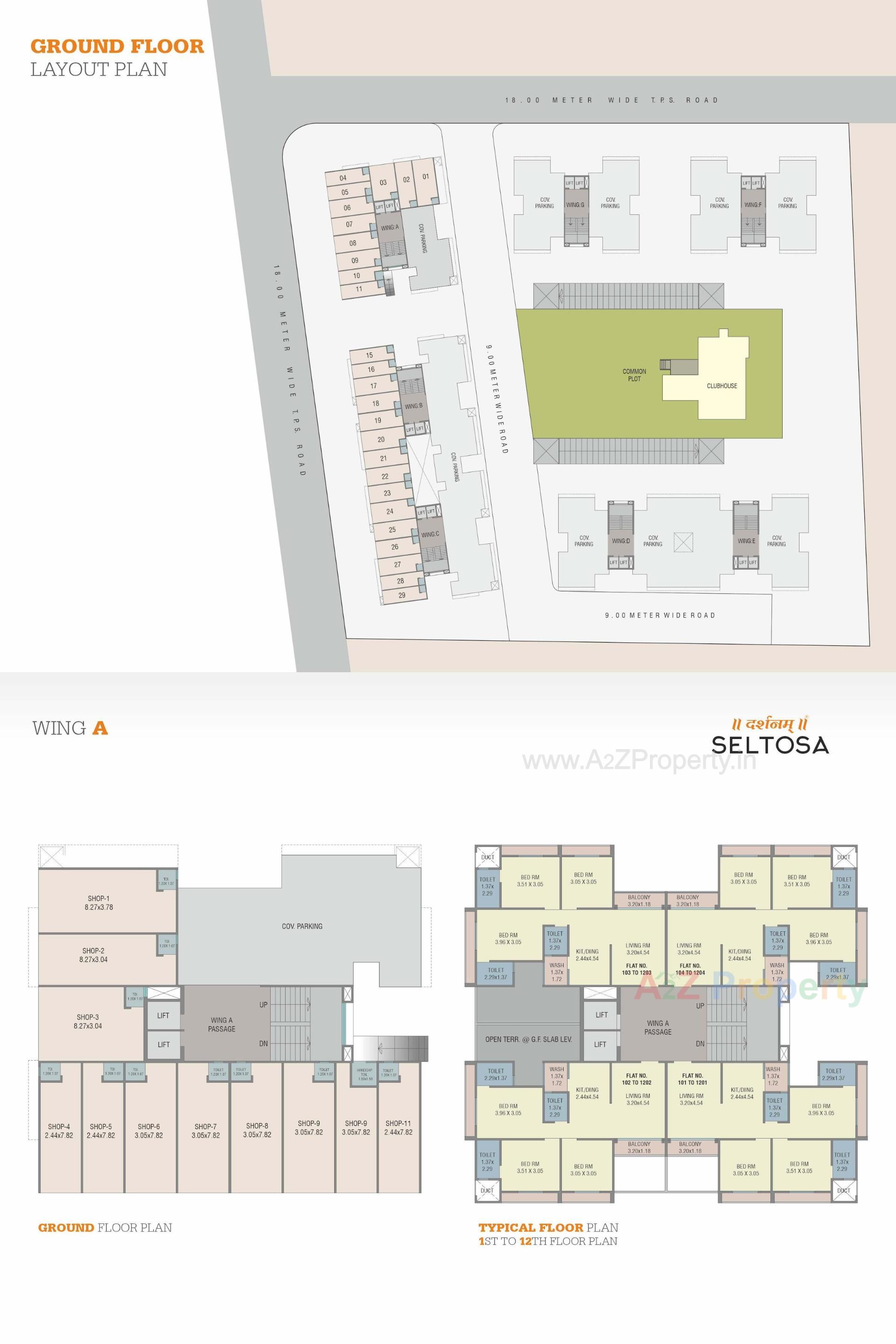 Layout of real estate project Darshanam Seltosa located at Sevasi, Vadodara, Gujarat