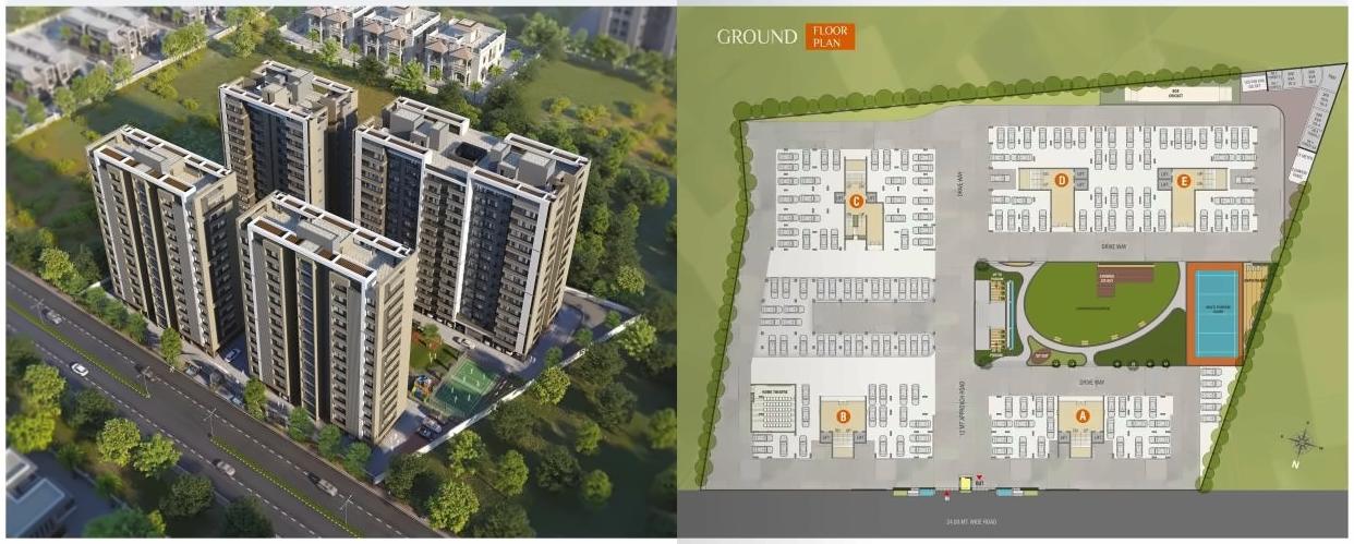 Layout of real estate project Darshanam Splendora Ii located at Bhayli, Vadodara, Gujarat