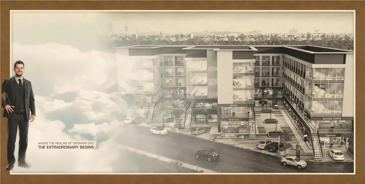 3D Elevation of real estate project Darshanam Trade Center located at Kasba, Vadodara, Gujarat