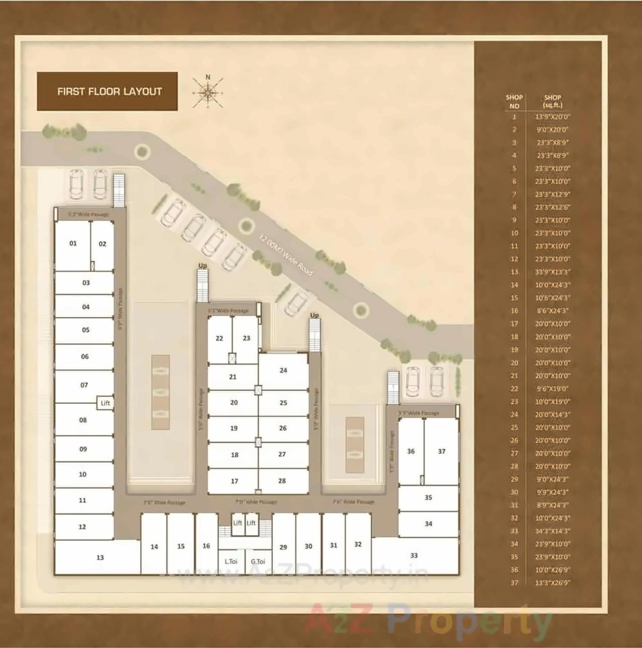 Layout of real estate project Darshanam Trade Center located at Kasba, Vadodara, Gujarat