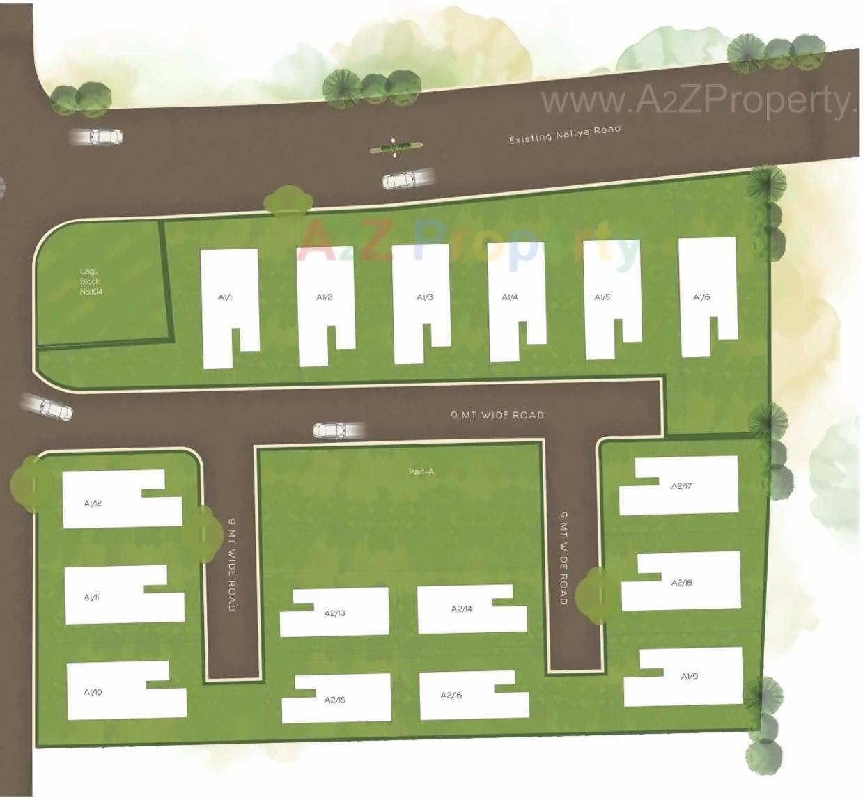 Layout of real estate project De Elegante Villa located at Khanpur, Vadodara, Gujarat