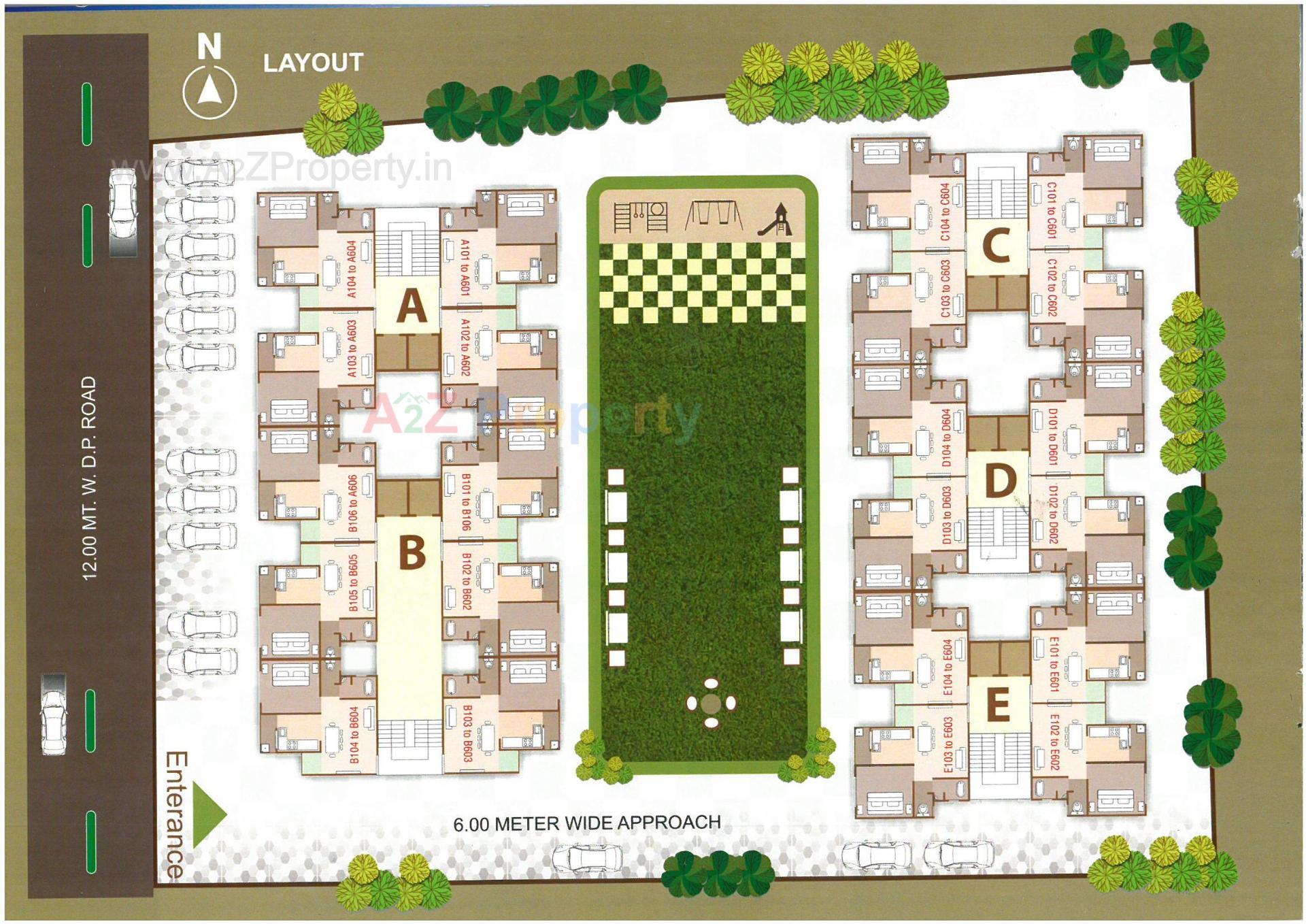 Layout of real estate project Deep Residency located at Sankarda, Vadodara, Gujarat