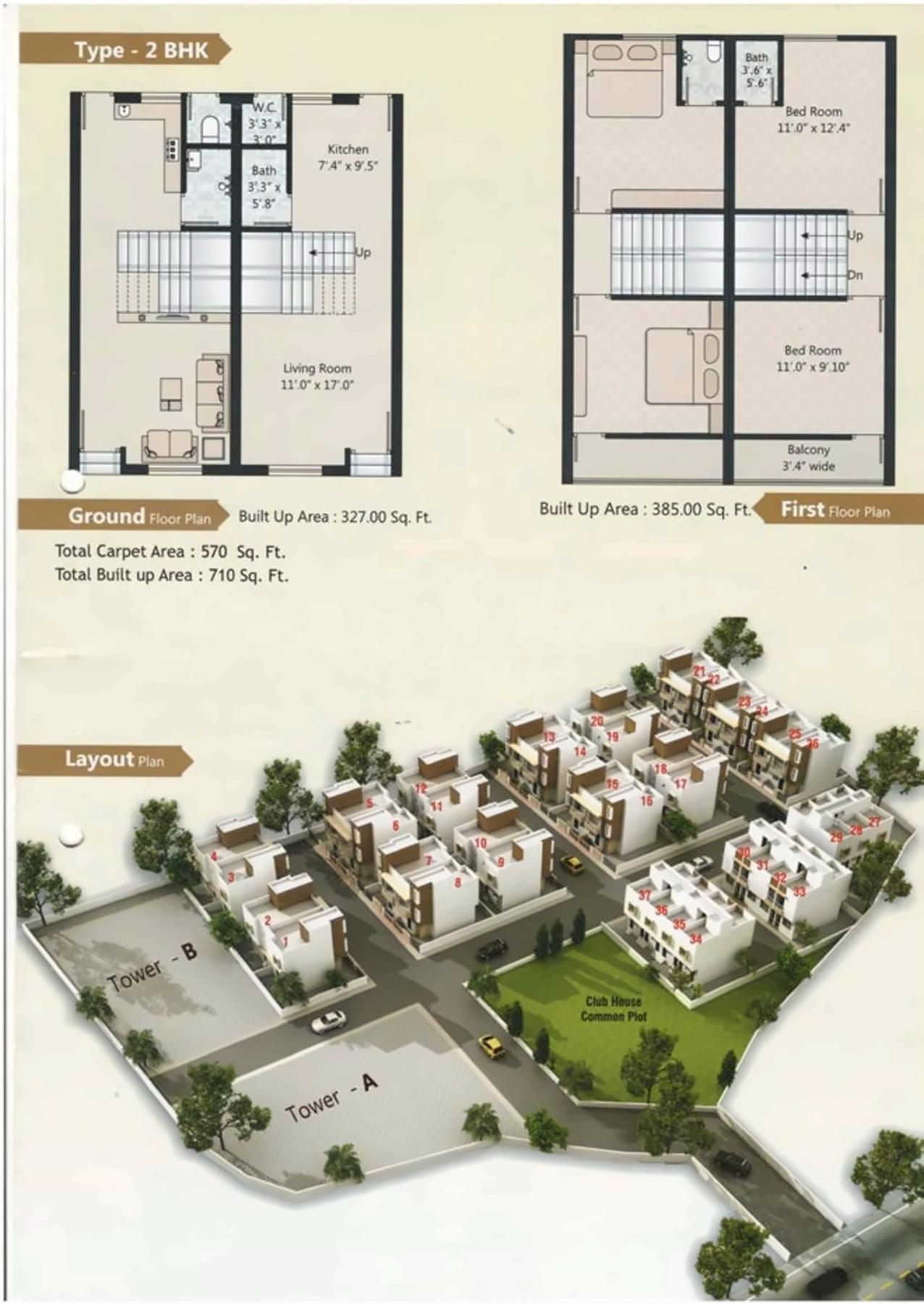 Layout of real estate project Dev Residency located at Undera, Vadodara, Gujarat