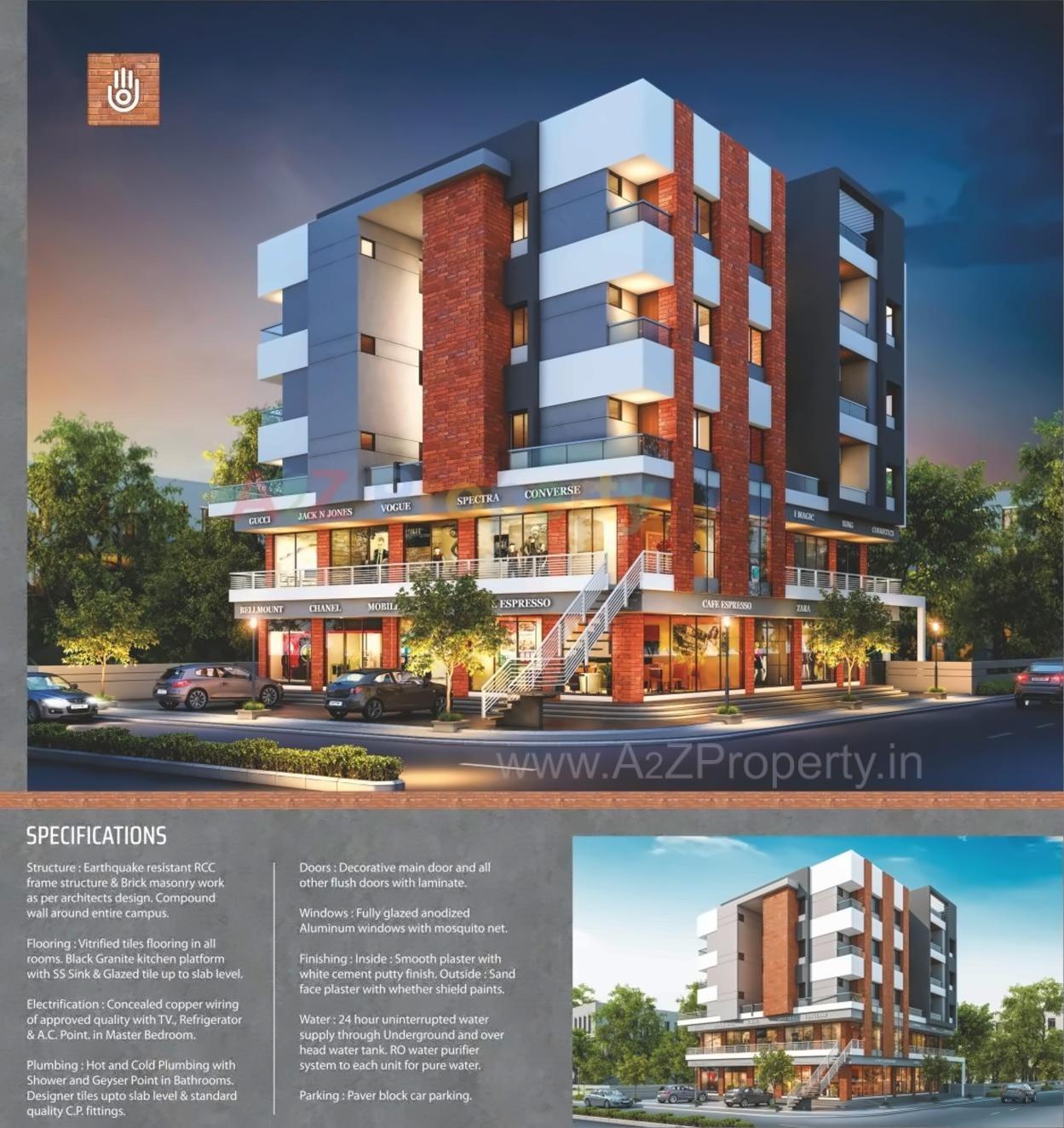 3D Elevation of real estate project Devashish Square located at Harni, Vadodara, Gujarat