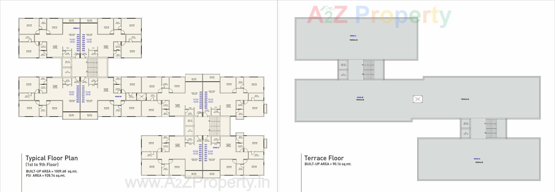 Layout of real estate project Dhanani Towers located at Sevasi, Vadodara, Gujarat