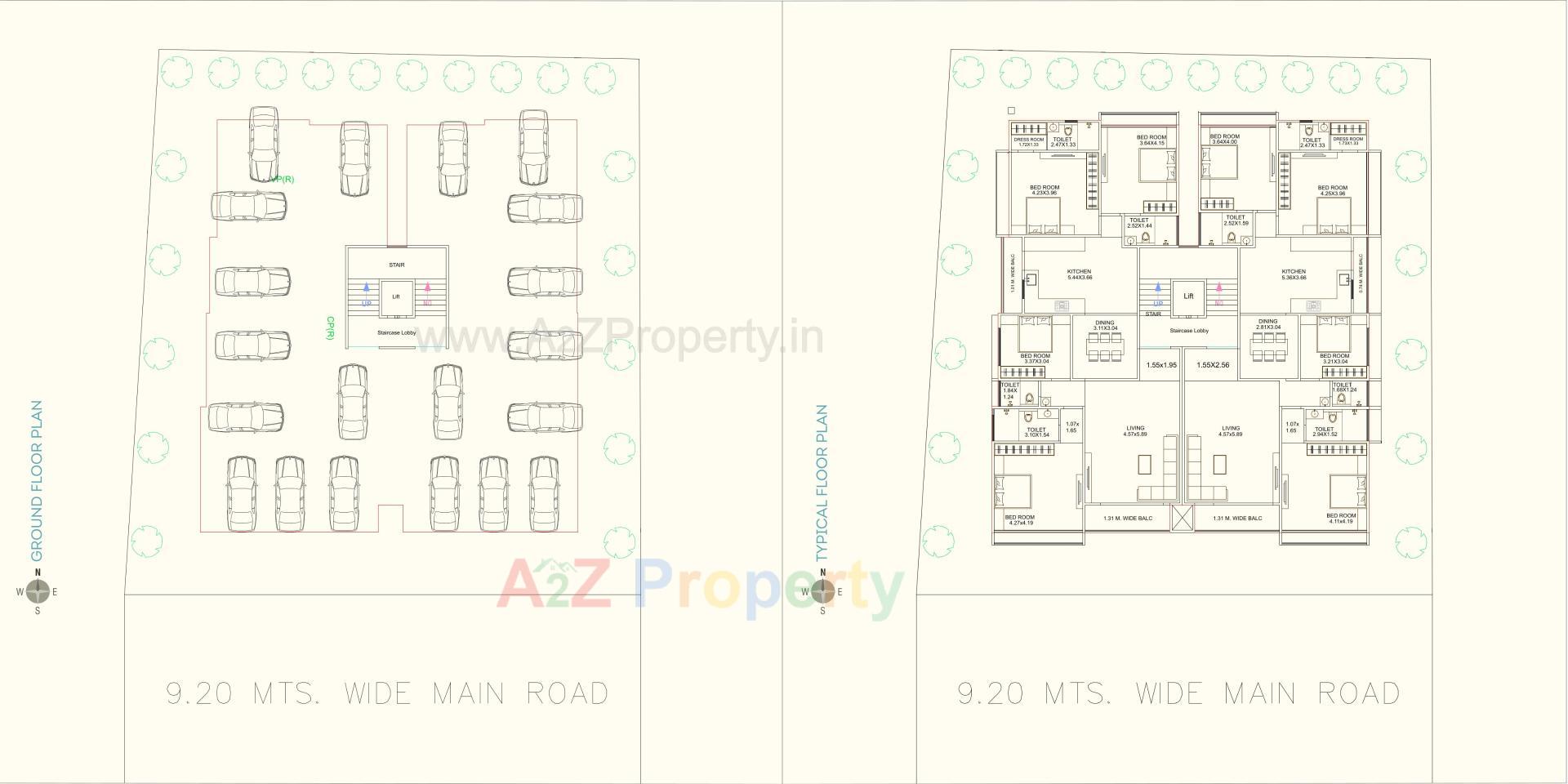 Layout of real estate project Dhartii Riviera located at Akota, Vadodara, Gujarat