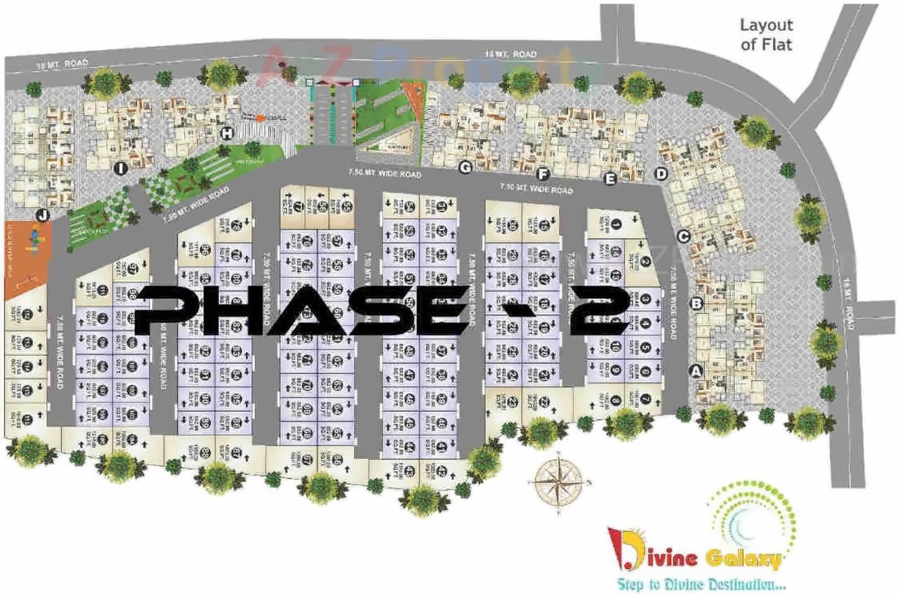 Layout of real estate project Divine Galaxy located at Kalali, Vadodara, Gujarat