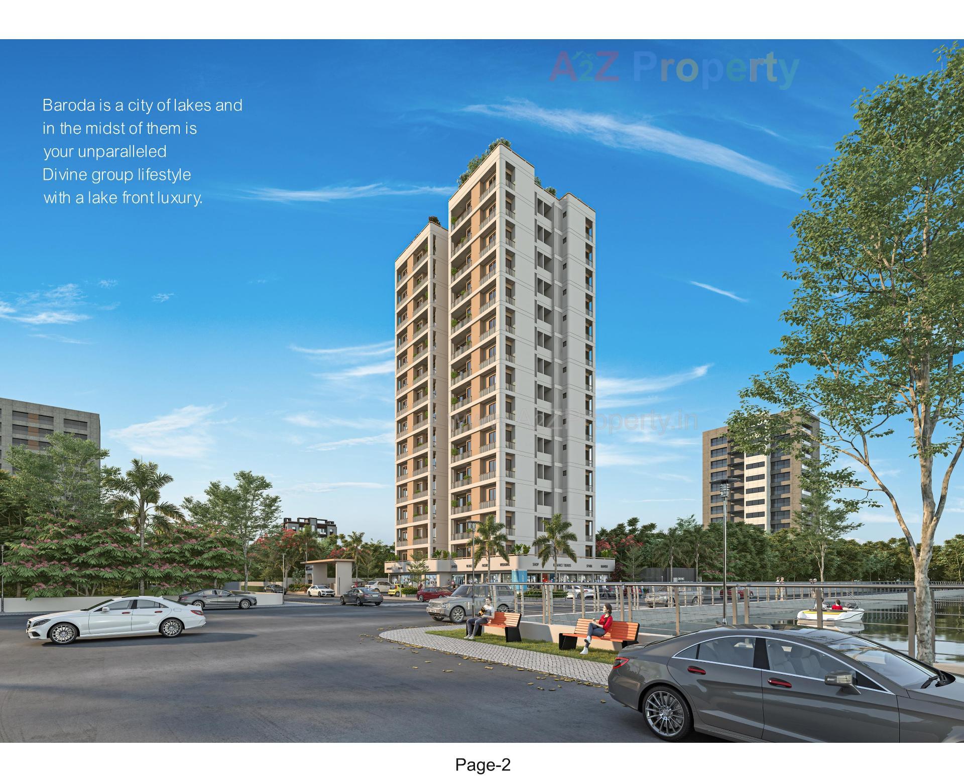 3D Elevation of real estate project Divine Lakemont located at Vadodara, Vadodara, Gujarat