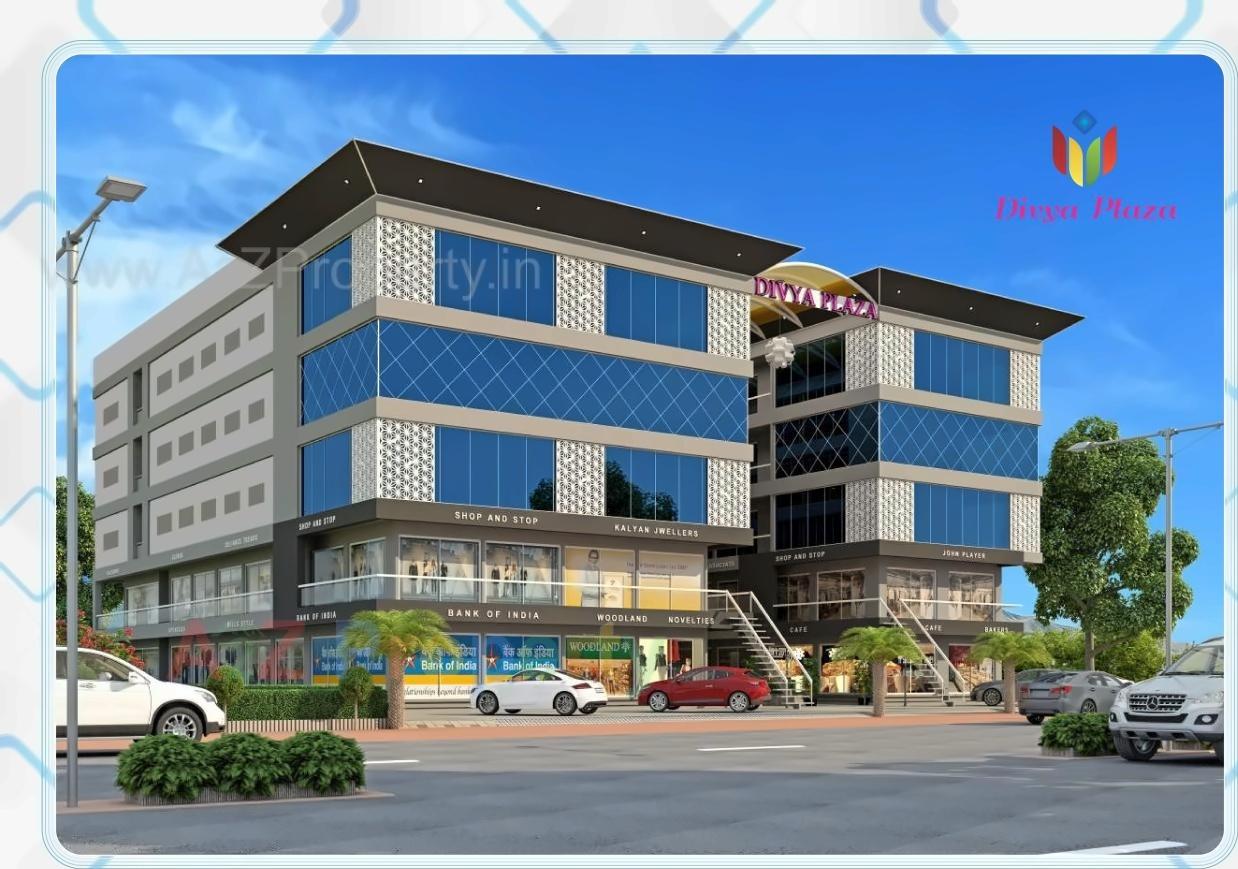 3D Elevation of real estate project Divya Plaza located at Sayajipura, Vadodara, Gujarat