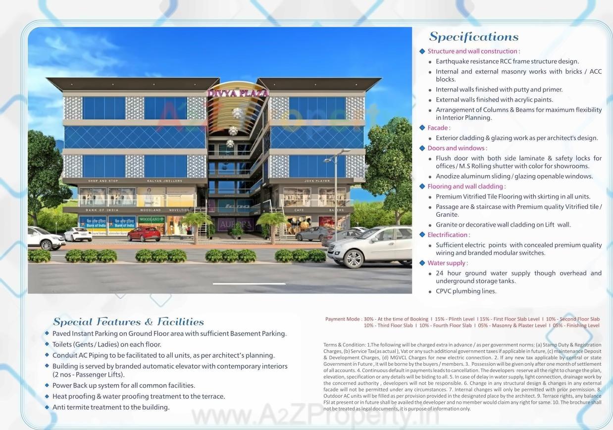 3D Elevation of real estate project Divya Plaza located at Sayajipura, Vadodara, Gujarat