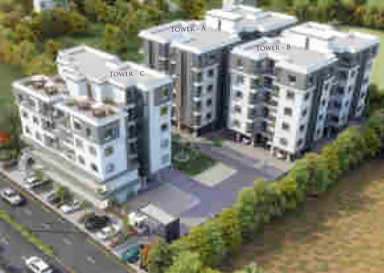 3D Elevation of real estate project Divyam Flora Co Op Ho Society located at Nizampura, Vadodara, Gujarat