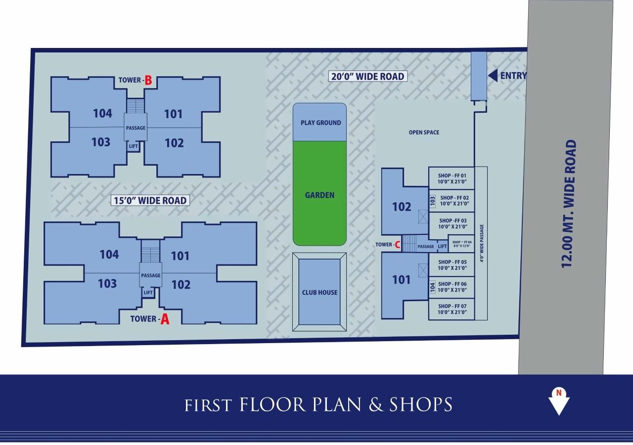 Layout of real estate project Divyam Flora Co Op Ho Society located at Nizampura, Vadodara, Gujarat