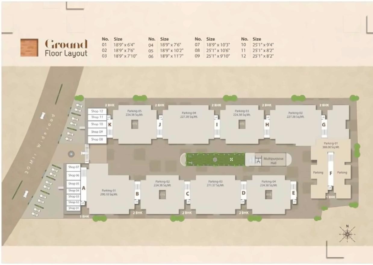 Layout of real estate project Diya Grand City located at Vadsar, Vadodara, Gujarat
