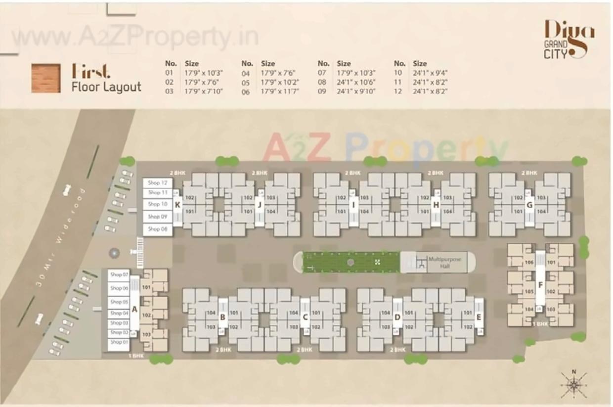 Layout of real estate project Diya Grand City located at Vadsar, Vadodara, Gujarat