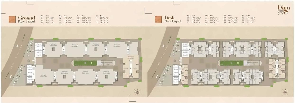 Layout of real estate project Diya Grand City located at Vadsar, Vadodara, Gujarat
