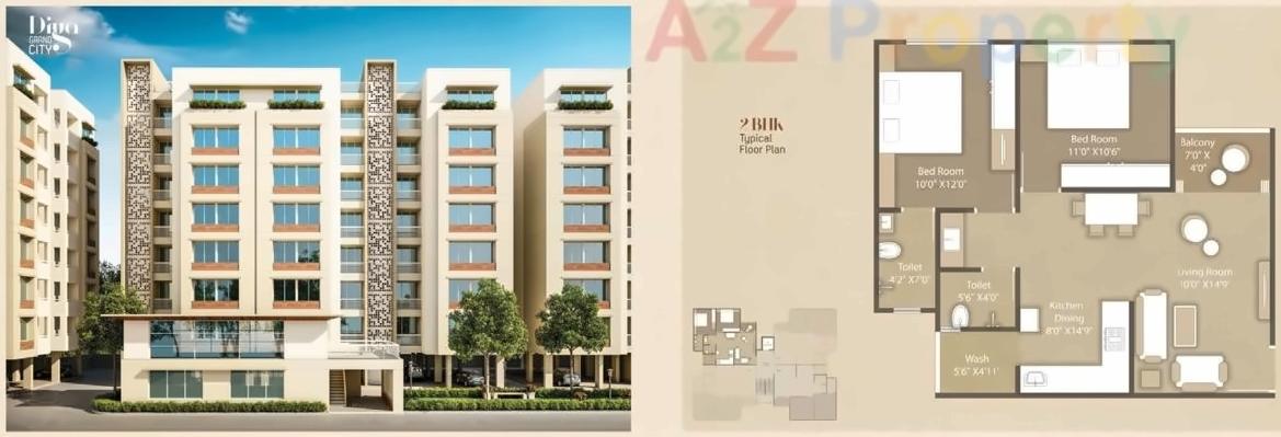 Layout of real estate project Diya Grand City located at Vadsar, Vadodara, Gujarat