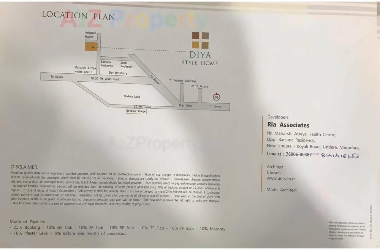  of real estate project Diya Style Home located at Undera, Vadodara, Gujarat