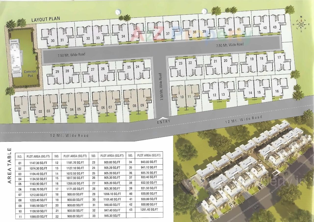 Layout of real estate project Dream Meadows located at Bill, Vadodara, Gujarat