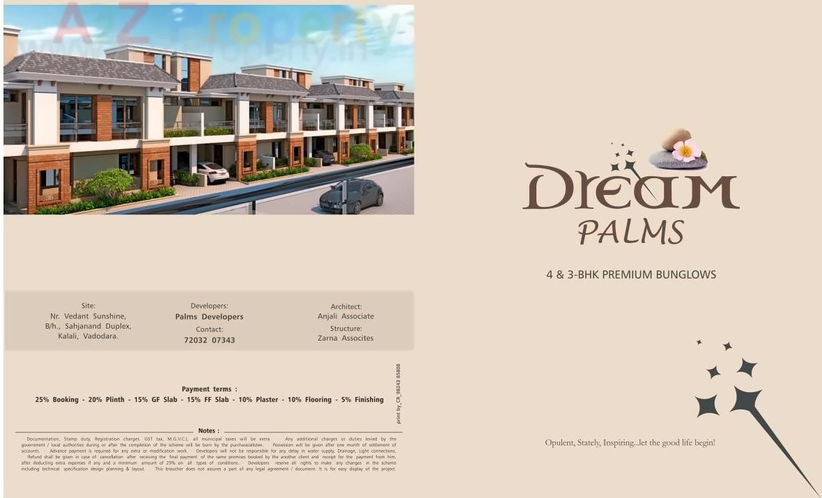  of real estate project Dream Palms located at Kalali, Vadodara, Gujarat