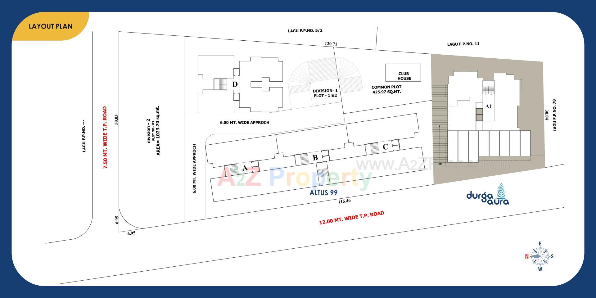 Layout of real estate project Durga Aura located at Vadodara, Vadodara, Gujarat
