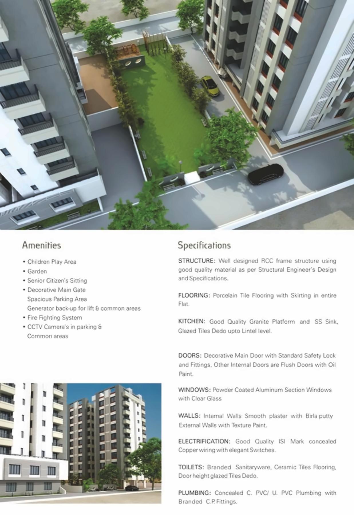 3D Elevation of real estate project Durga Heights For Tower A, Tower located at Manjalpur, Vadodara, Gujarat