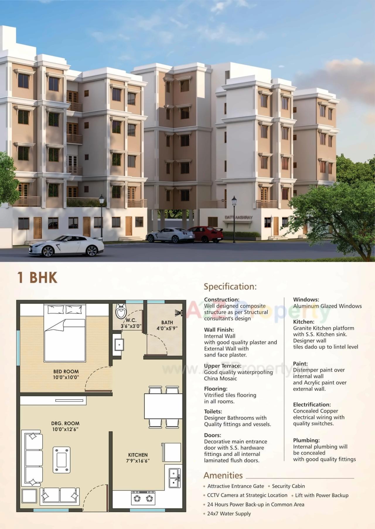 Layout of real estate project Dutt Aashray located at Undera, Vadodara, Gujarat