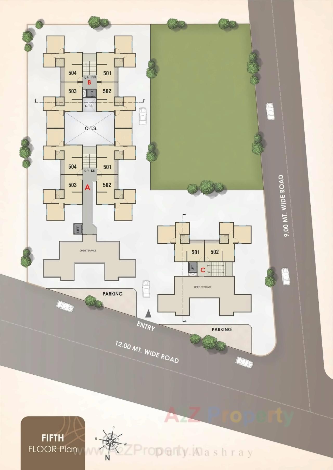Layout of real estate project Dutt Aashray located at Undera, Vadodara, Gujarat