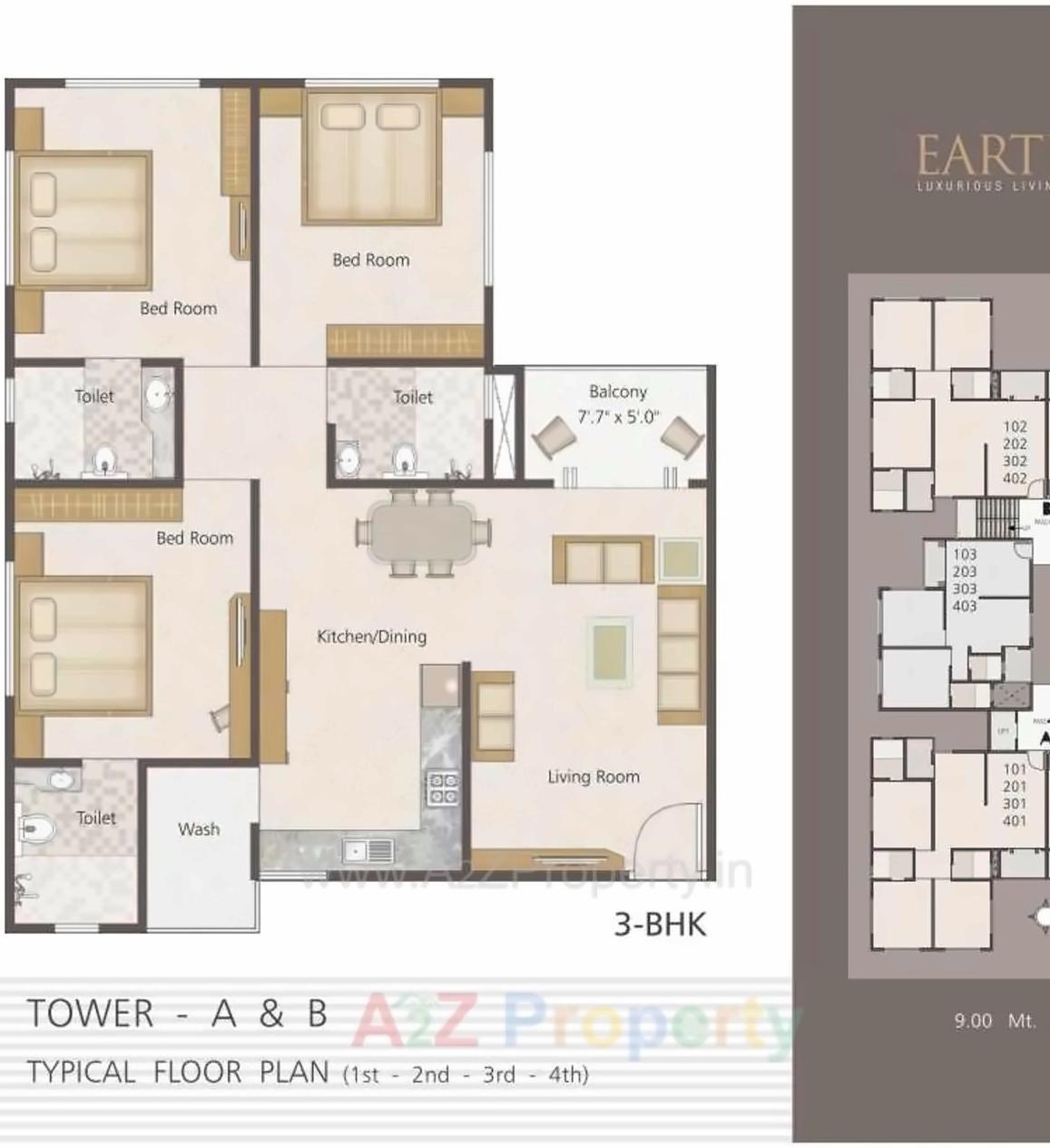 Layout of real estate project Earth located at Tandalaja, Vadodara, Gujarat