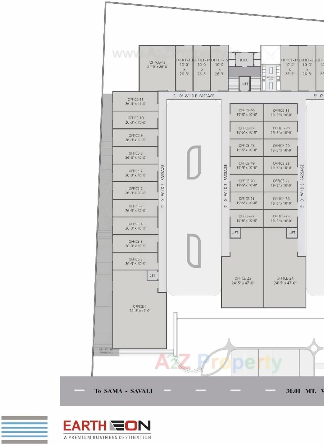 Layout of real estate project Earth Eon located at Sama, Vadodara, Gujarat