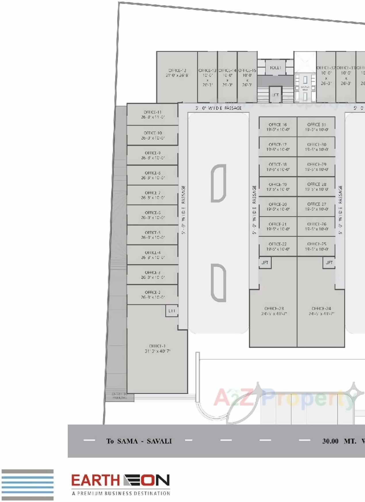 Layout of real estate project Earth Eon located at Sama, Vadodara, Gujarat