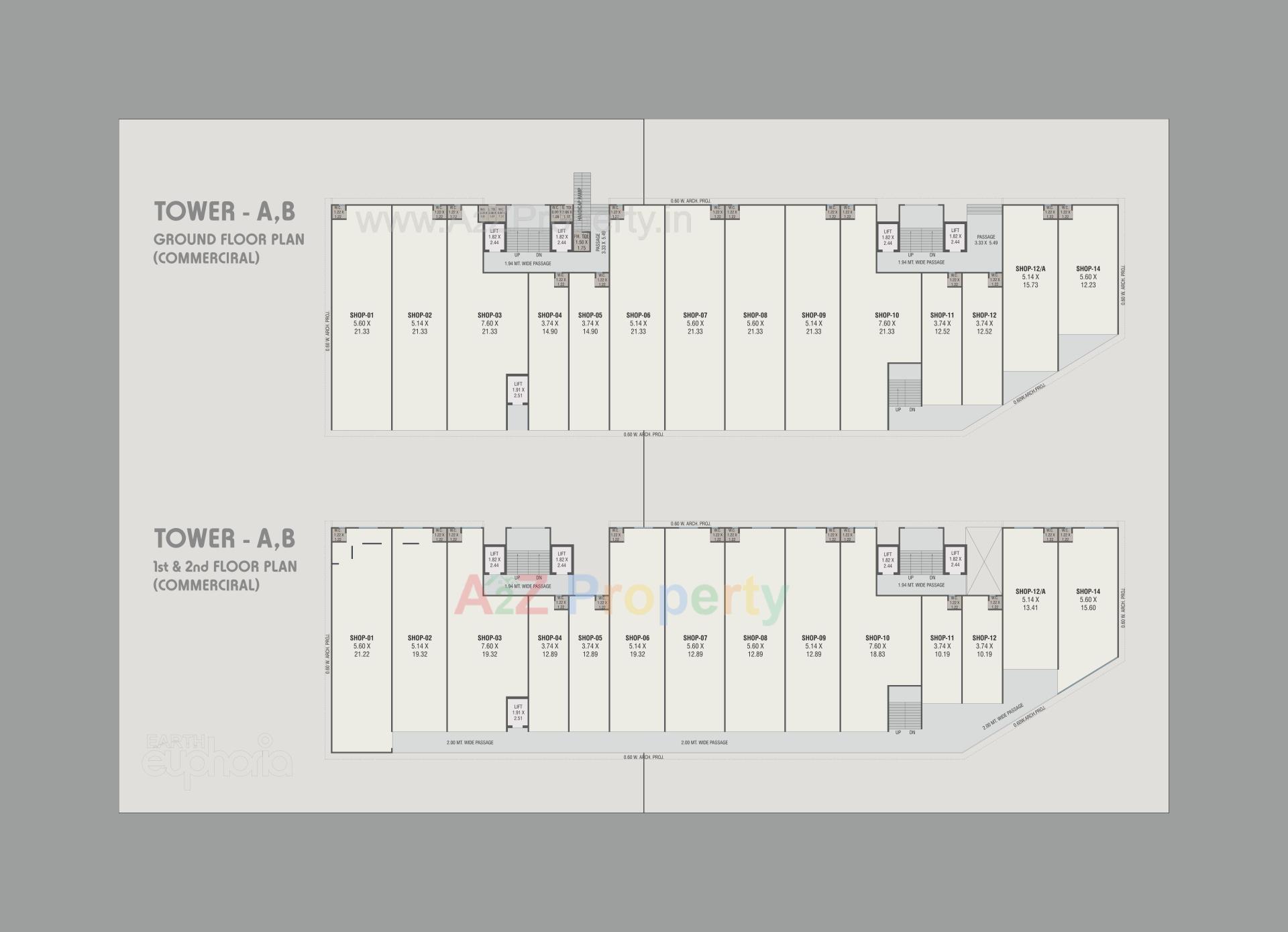 Layout of real estate project Earth Euphoria located at Nagarwada, Vadodara, Gujarat