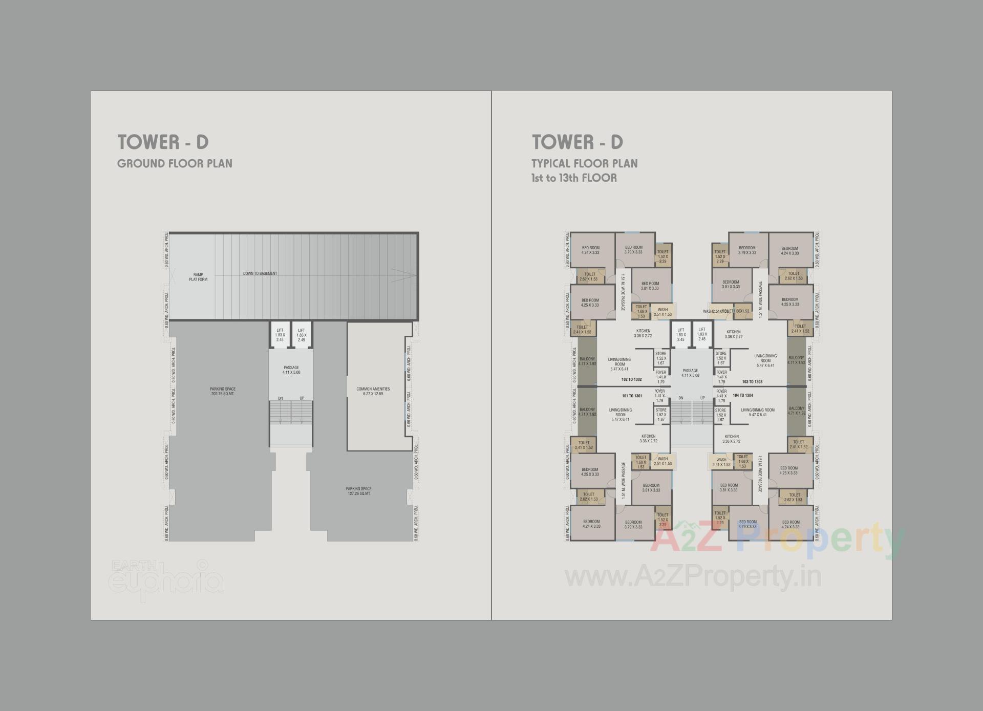 Layout of real estate project Earth Euphoria located at Nagarwada, Vadodara, Gujarat