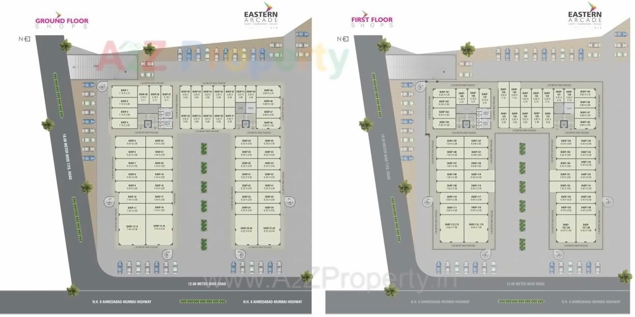 Layout of real estate project Eastern Arcade located at Kapurai, Vadodara, Gujarat
