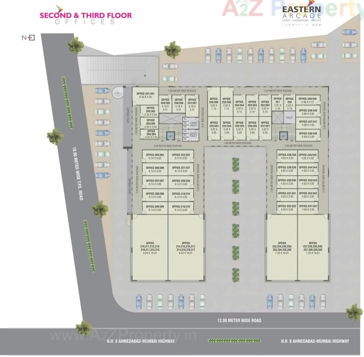 Layout of real estate project Eastern Arcade located at Kapurai, Vadodara, Gujarat