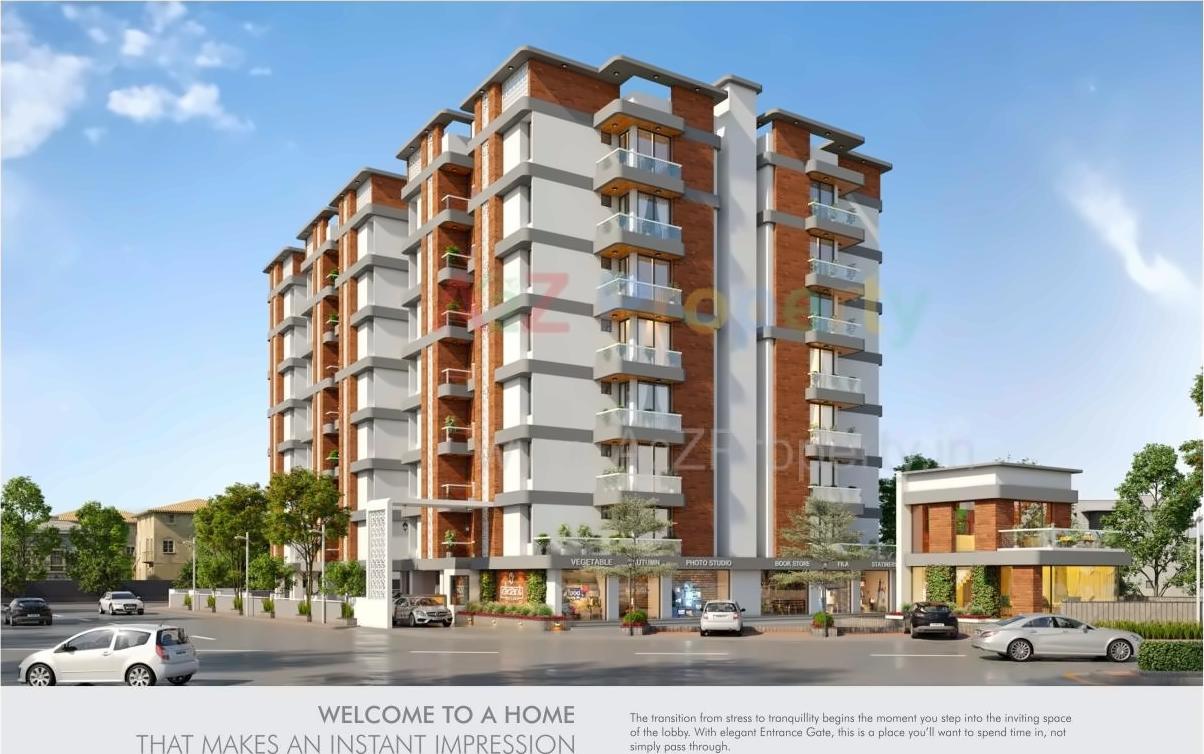 3D Elevation of real estate project Ekdant Skyline located at Kapurai, Vadodara, Gujarat